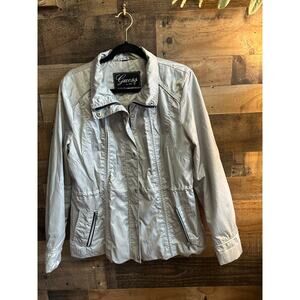 Guess Metallic Silver Lightweight Anorak Jacket Size XL